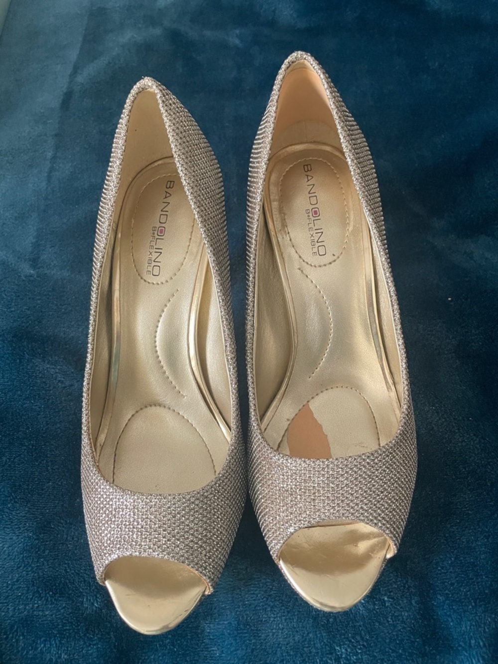 Bandolino Sparkling Gold Peep-Toe Pumps